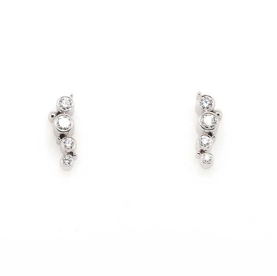 Ogden of Harrogate Jewellery 18ct White Gold Multi-Stone Diamond Earrings