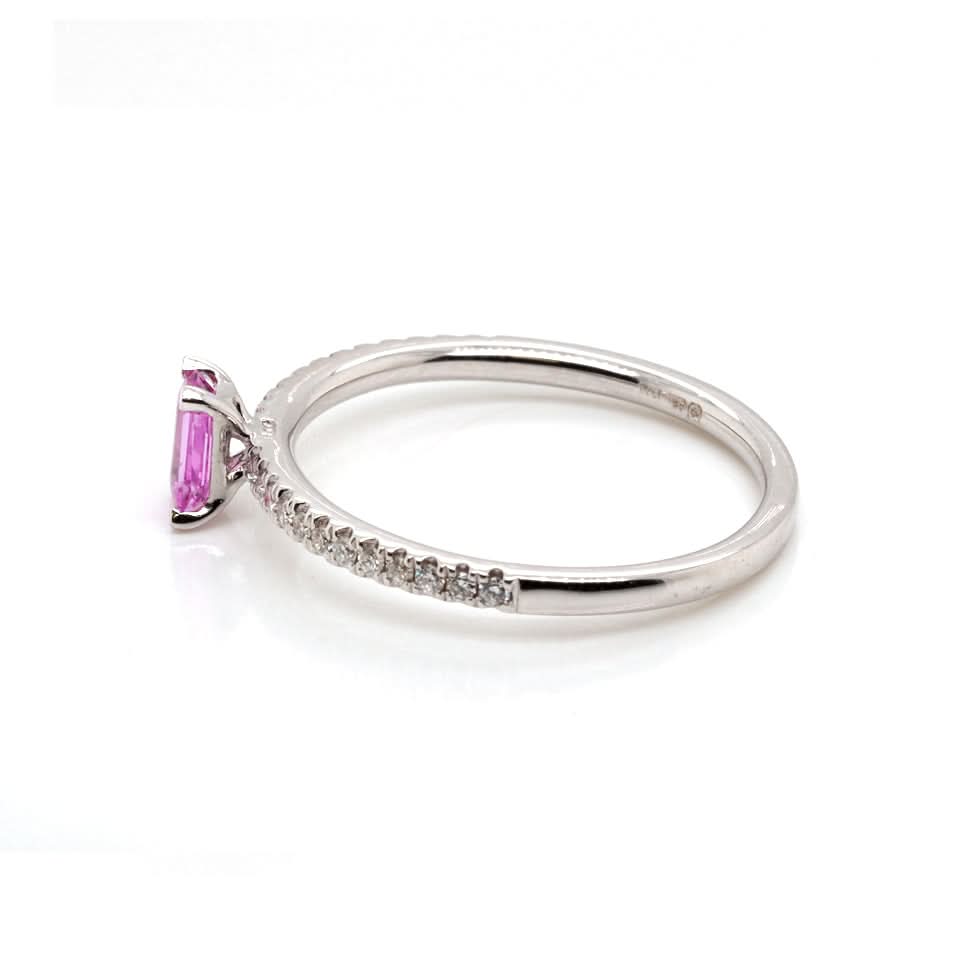 Ogden of Harrogate Jewellery 18ct White Gold Pink Sapphire & Diamond Ring