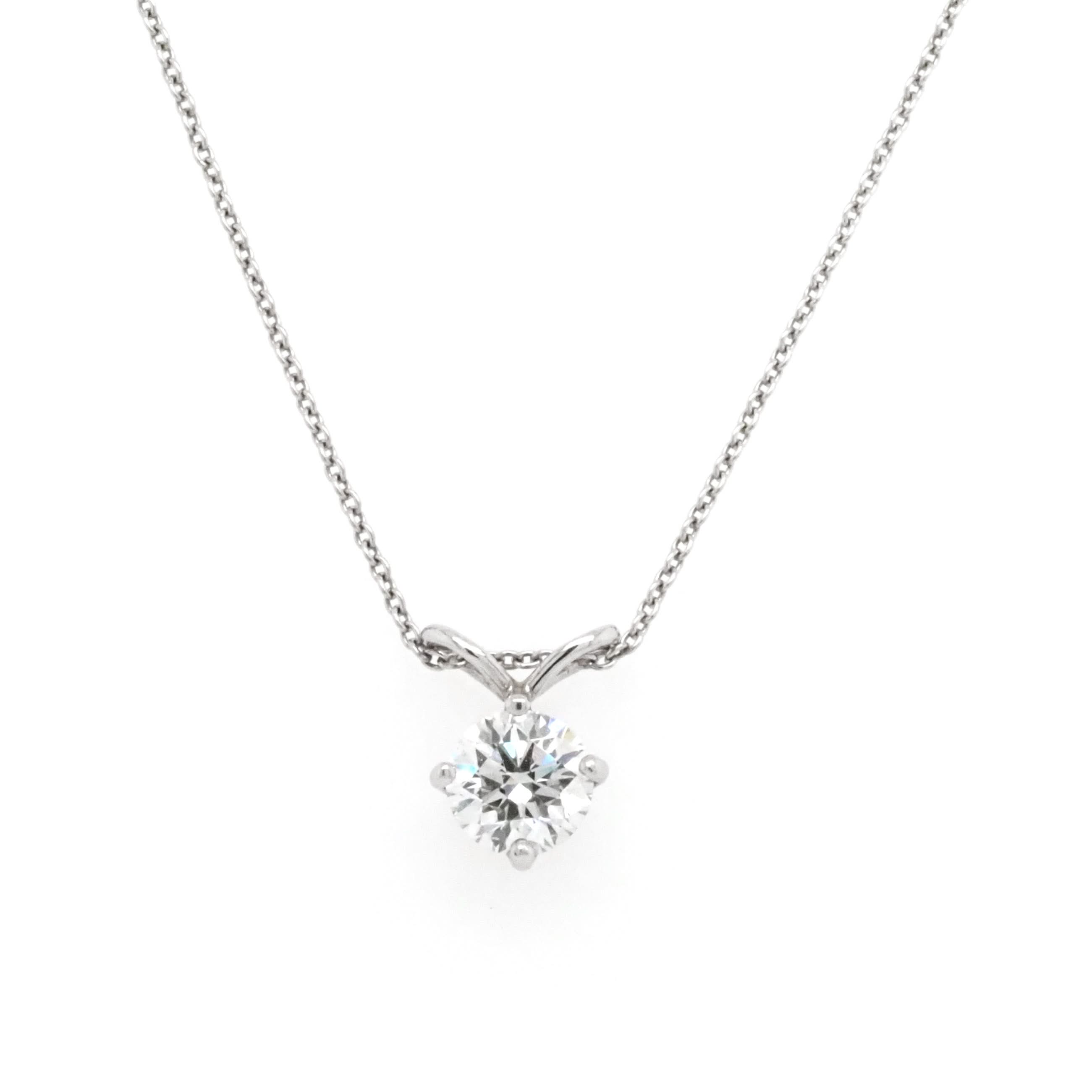 Ogden of Harrogate Jewellery 18ct White Gold Round Brilliant-Cut Diamond Pendant