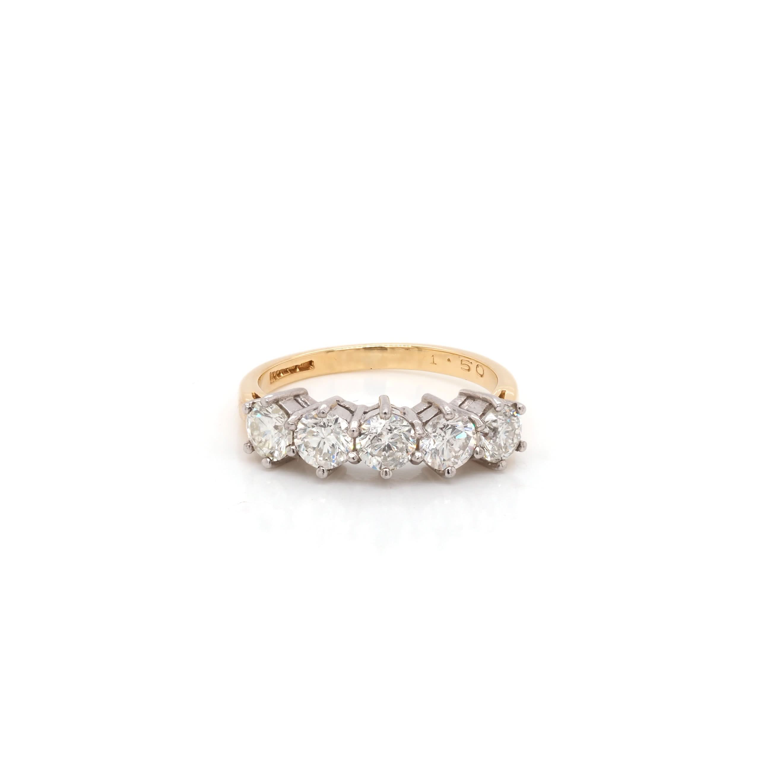 Ogden of Harrogate Jewellery 18ct Yellow and White Gold 5-Stone Ring