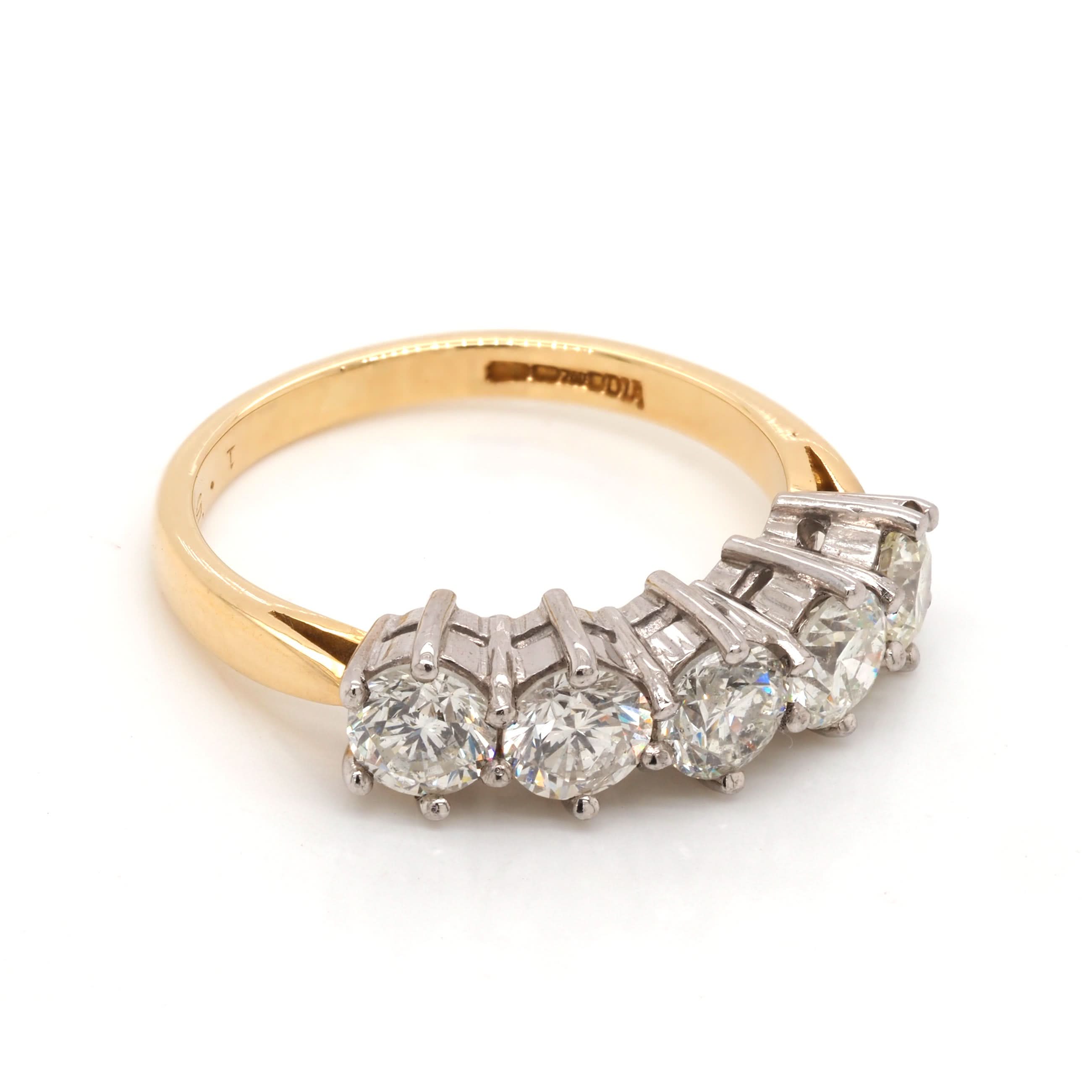 Ogden of Harrogate Jewellery 18ct Yellow and White Gold 5-Stone Ring