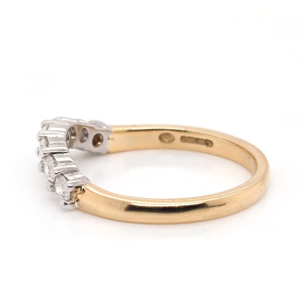 Ogden of Harrogate Jewellery 18ct Yellow Gold 5-Stone U-Shaped Diamond Half Eternity Ring