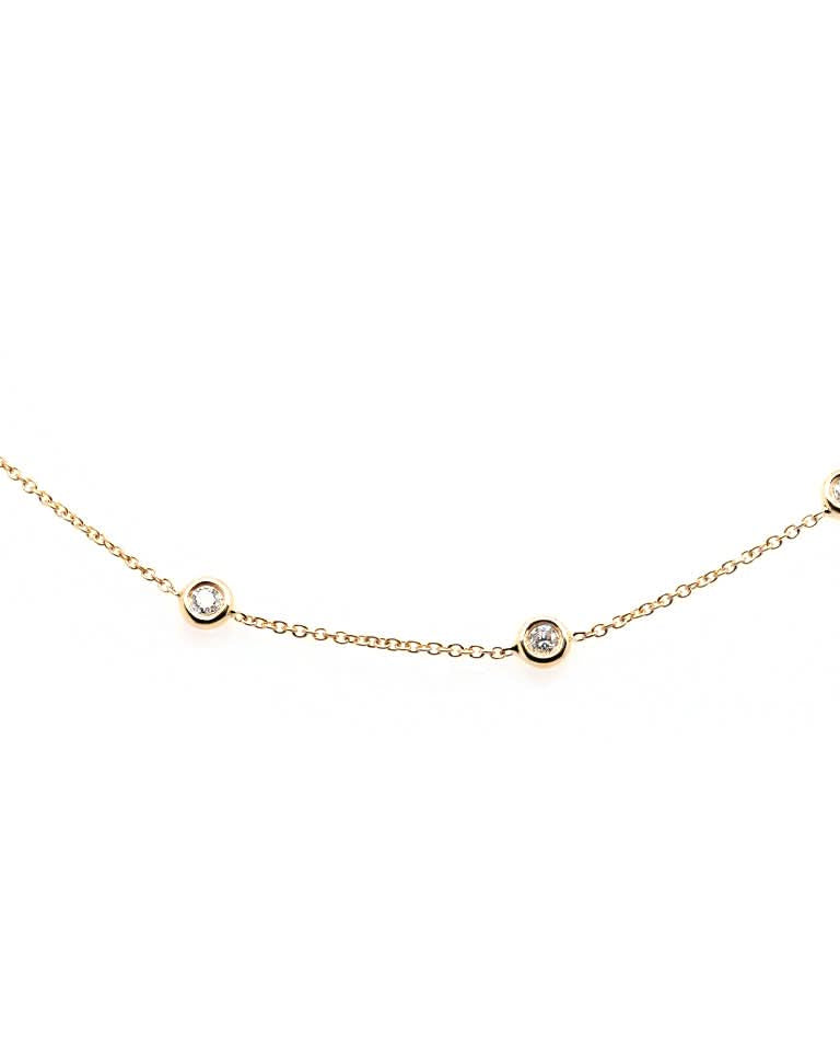 Ogden Of Harrogate Jewellery 18ct Yellow Gold Chain Bracelet with Five Diamonds