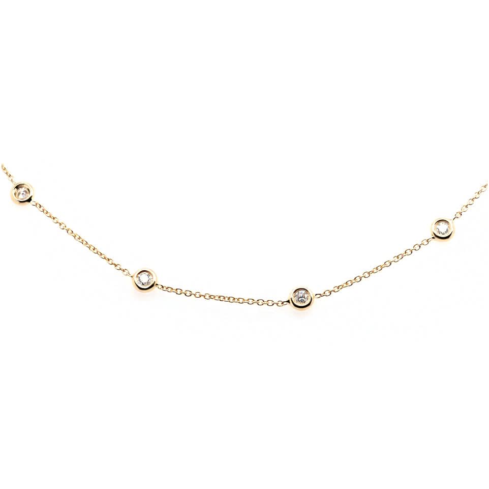 Ogden Of Harrogate Jewellery 18ct Yellow Gold Chain Bracelet with Five Diamonds