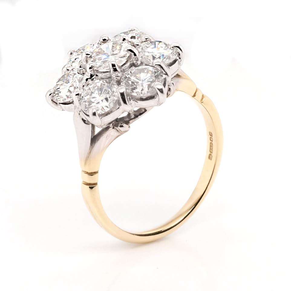 Ogden of Harrogate Jewellery 18ct Yellow Gold Diamond Cluster Ring