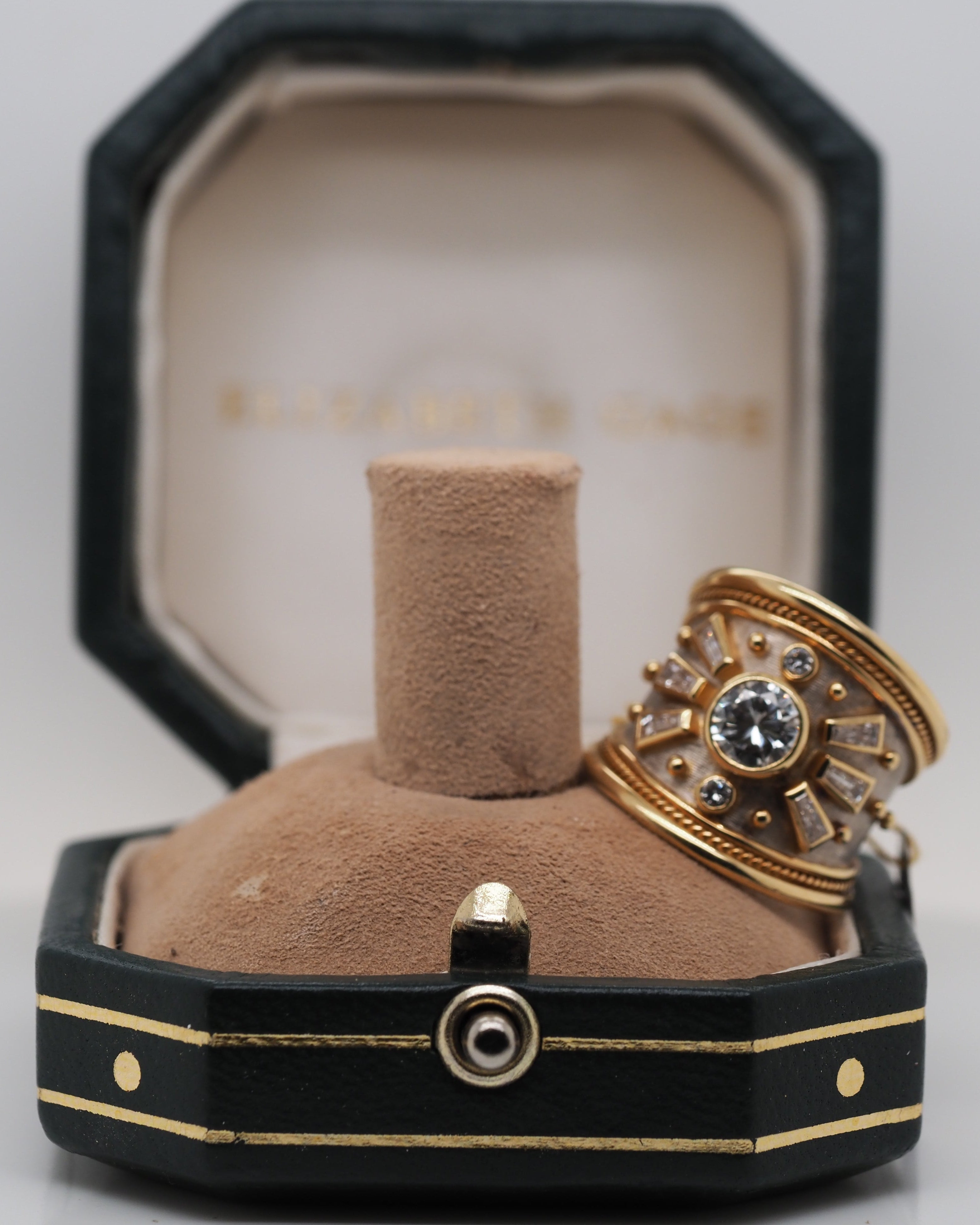 Ogden of Harrogate Jewellery 18ct Yellow Gold Diamond Elizabeth Gage Sunburst Motif Ring