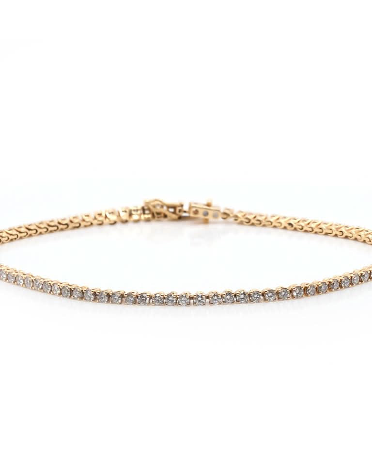 Ogden Of Harrogate Jewellery 18ct Yellow Gold Diamond Line Bracelet