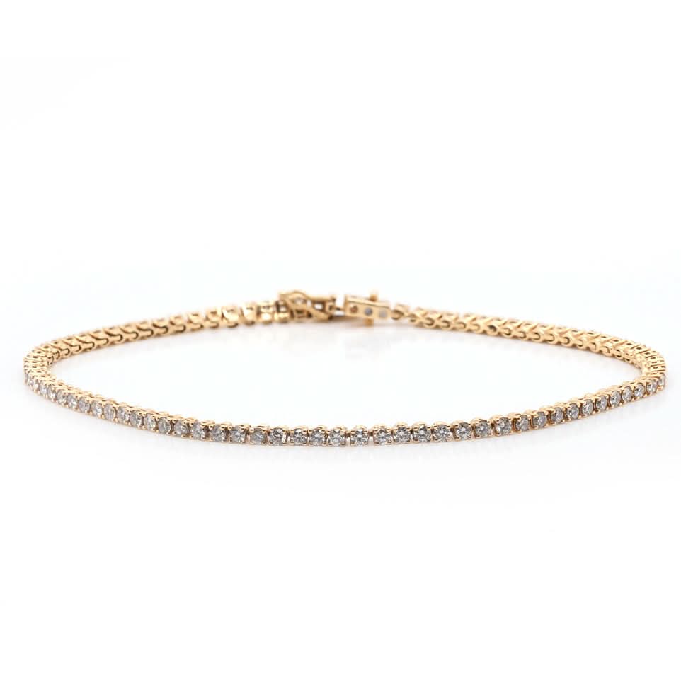 Ogden Of Harrogate Jewellery 18ct Yellow Gold Diamond Line Bracelet