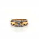 Ogden of Harrogate Jewellery 18ct Yellow Gold Diamond Ring with Wide 3-Split Shank