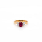 Ogden of Harrogate Jewellery 18ct Yellow Gold Oval Ruby & Diamond Three-Stone Ring