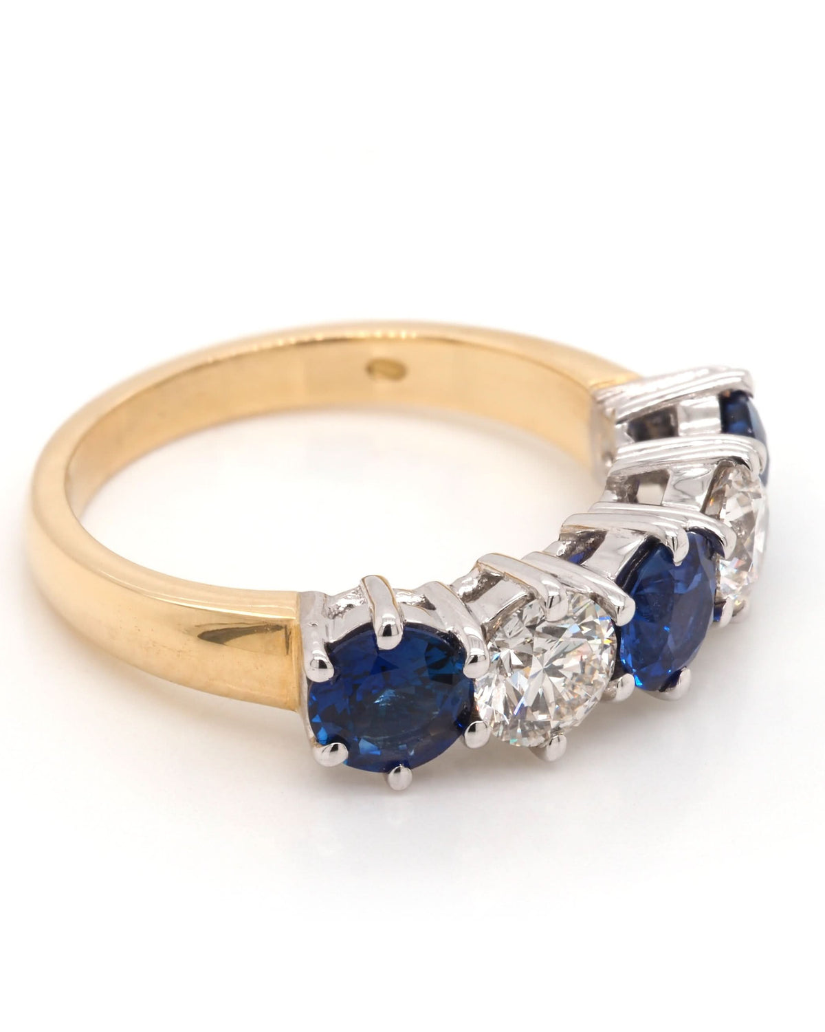 Ogden of Harrogate Jewellery 18ct Yellow Gold Sapphire and Diamond Five-Stone Ring
