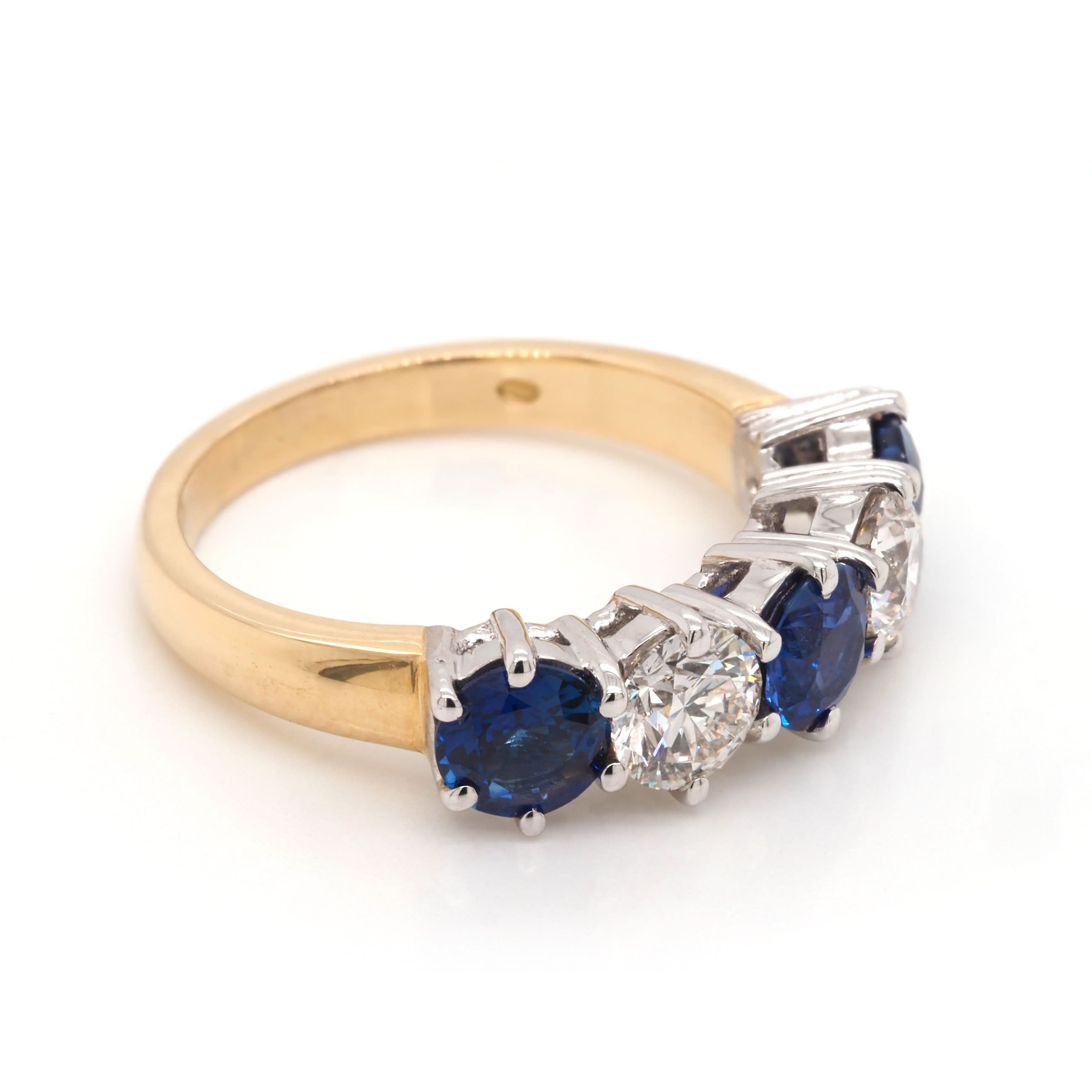 Ogden of Harrogate Jewellery 18ct Yellow Gold Sapphire and Diamond Five-Stone Ring