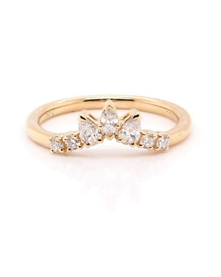 Ogden of Harrogate Jewellery 18ct Yellow Gold V-Shaped 7-Stone Diamond Eternity Ring