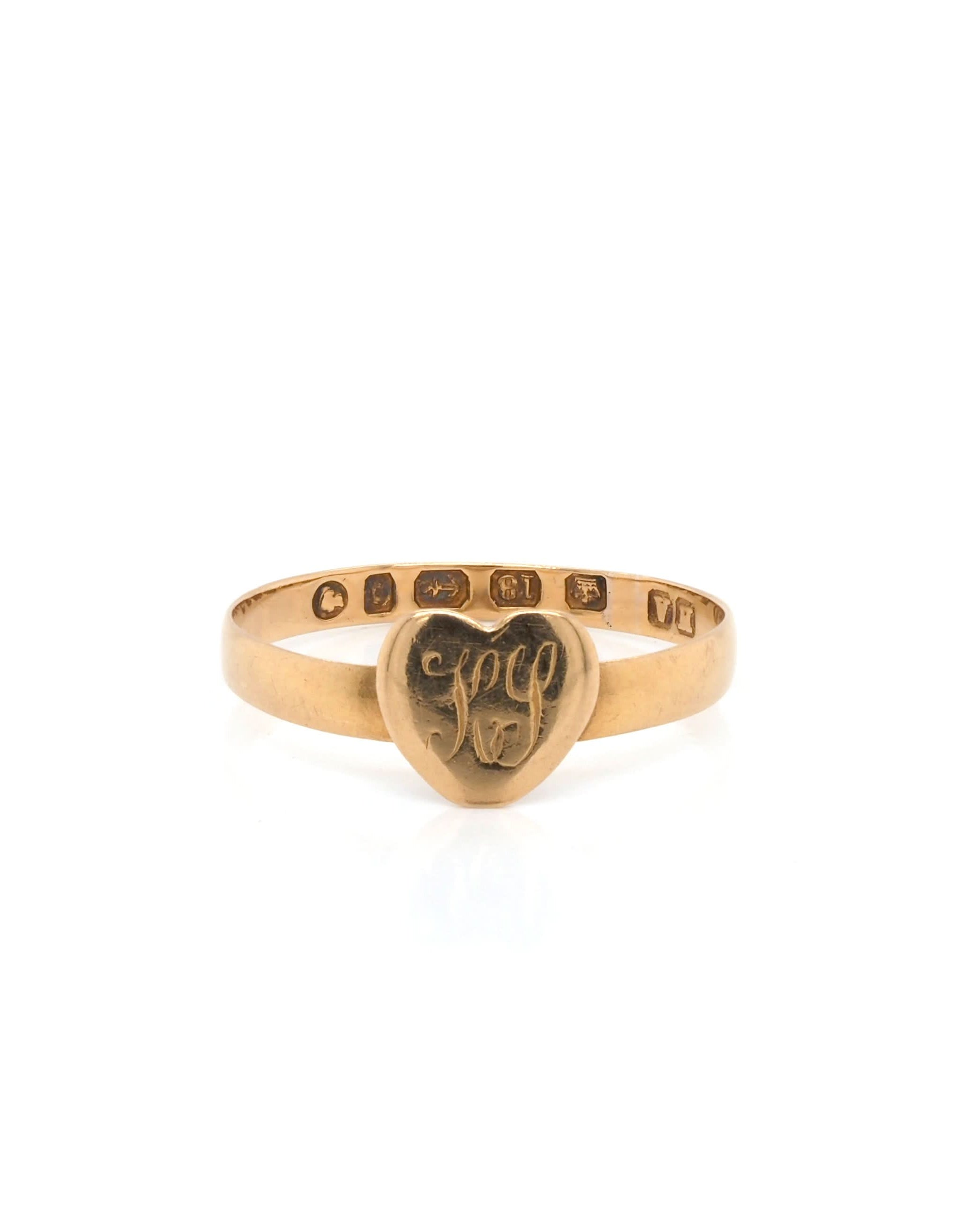 Ogden of Harrogate Jewellery 18ct Yellow Gold Victorian Sweetheart Ring, c.1881