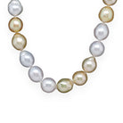 Ogden of Harrogate Jewellery 18ct Yellow Gold White and Gold South Sea Pearl Necklace with Ball Clasp