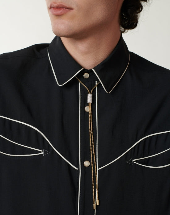 Ogden Of Harrogate Jewellery 18K White Gold Fope Necklace With a Diamond Pavé Slider For Adjustable Length