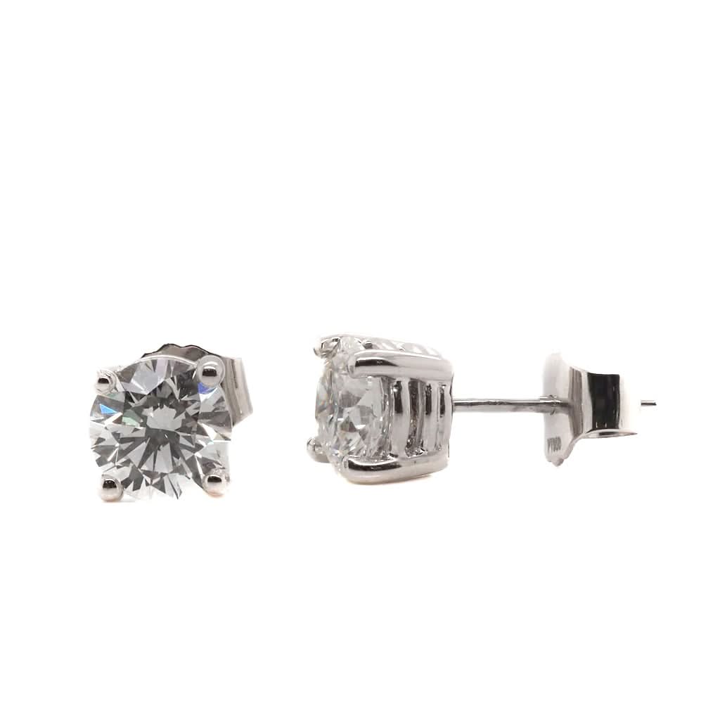 Ogden of Harrogate Jewellery 2.02ct Elegant Platinum Diamond Stud Earrings