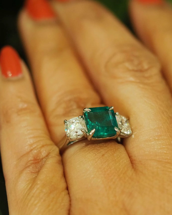 Ogden of Harrogate Jewellery 3.47ct Emerald and Diamond Ring in Platinum *POA*