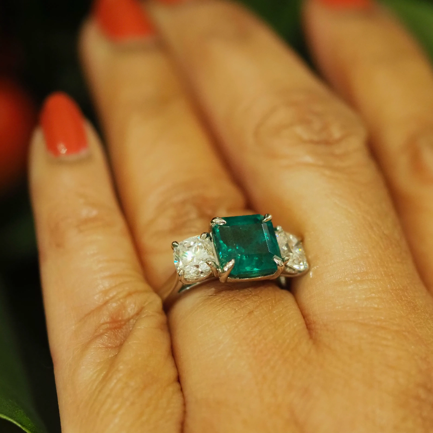 Ogden of Harrogate Jewellery 3.47ct Emerald and Diamond Ring in Platinum *POA*