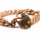 Ogden of Harrogate Jewellery 9ct Rose Gold Chunky Curb Chain Bracelet with Heart Clasp