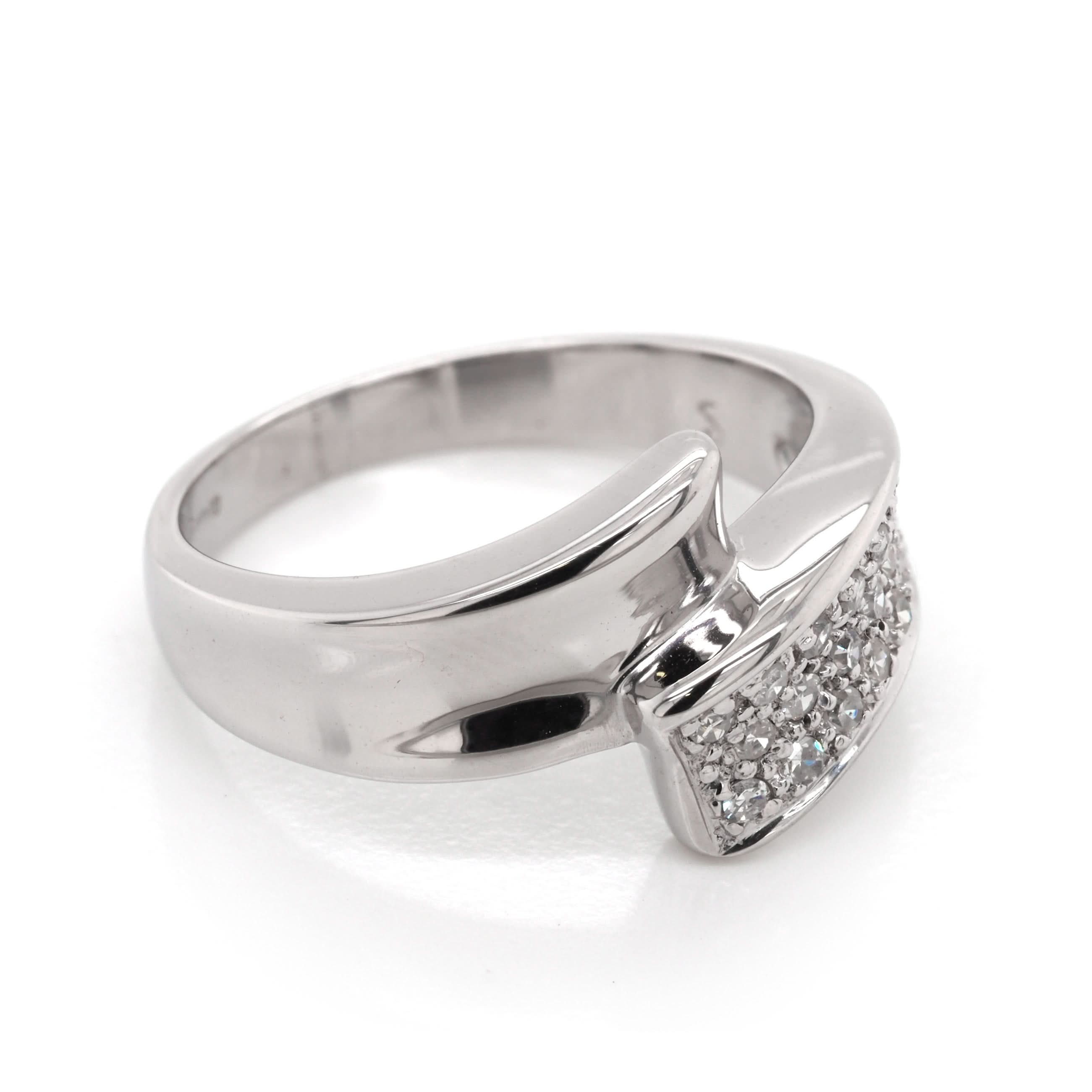 Ogden of Harrogate Jewellery 9ct White Gold Cross-Over Diamond Ring