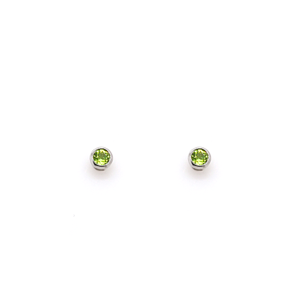 Ogden of Harrogate Jewellery 9ct White Gold Peridot Stud Earrings