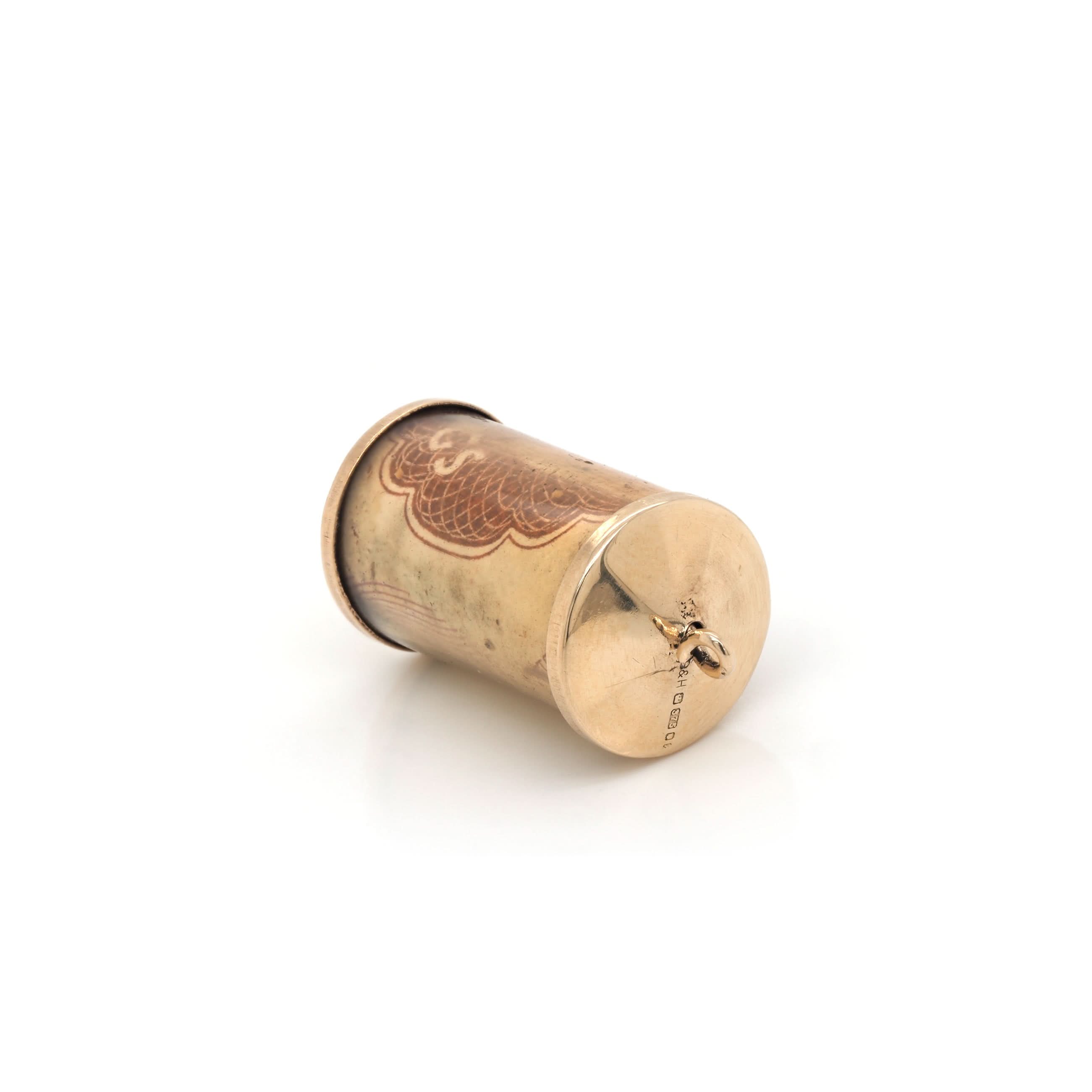 Ogden of Harrogate Jewellery 9ct Yellow Gold 10/- Tube Charm