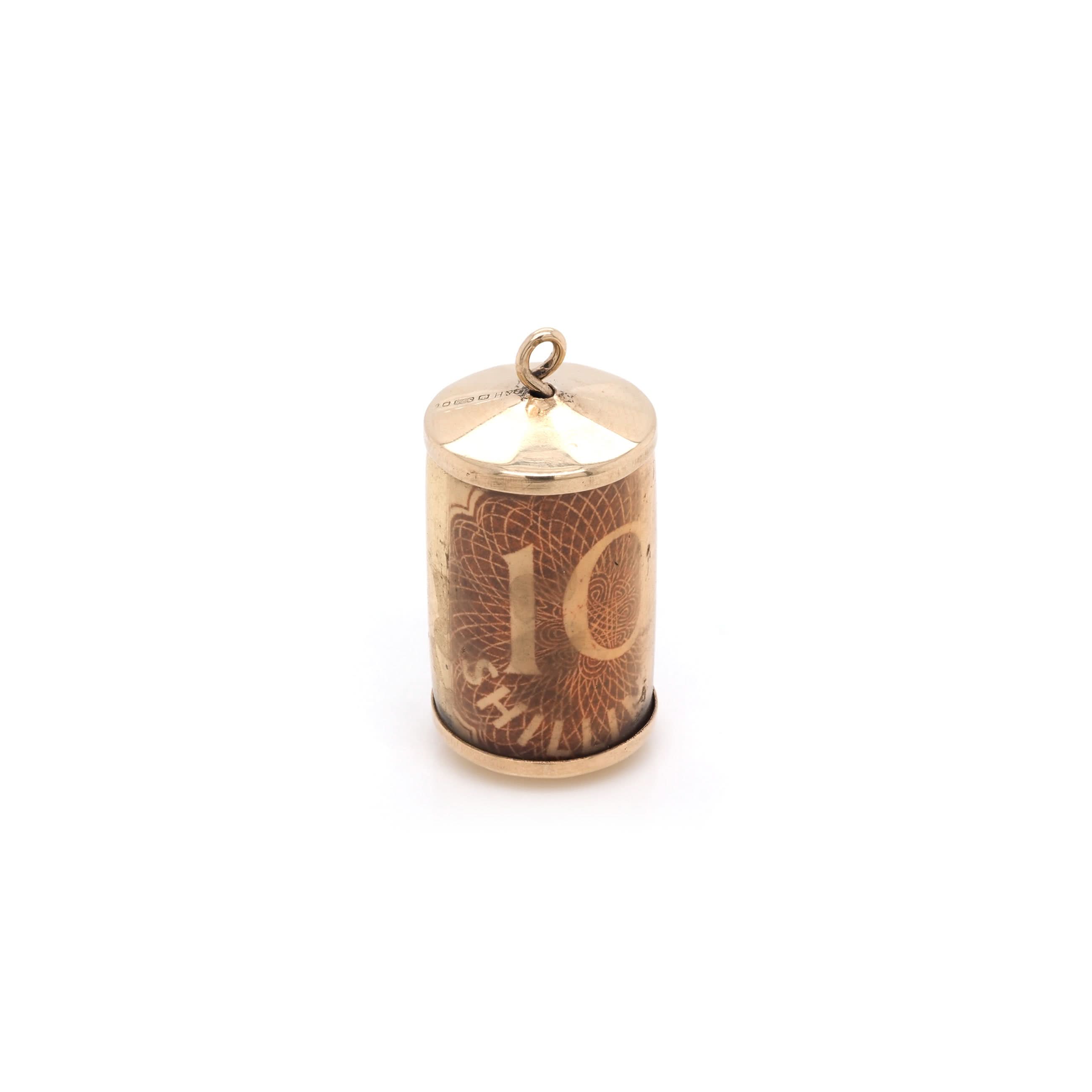 Ogden of Harrogate Jewellery 9ct Yellow Gold 10/- Tube Charm