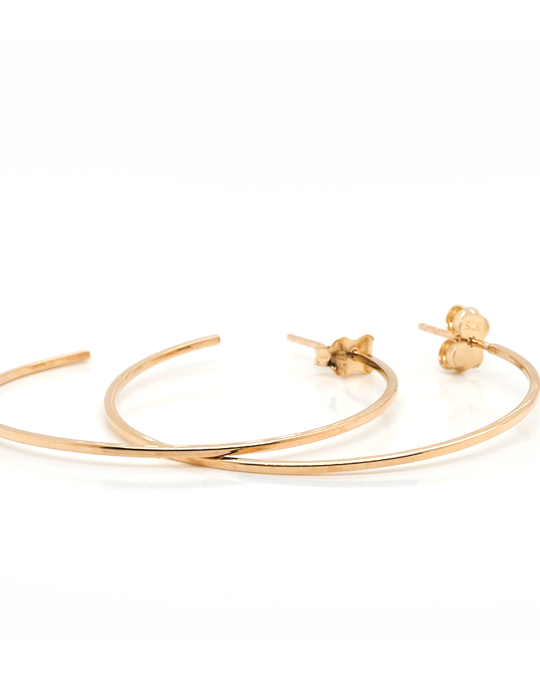 Ogden of Harrogate Jewellery 9ct Yellow Gold 1mm Square Hoop Earrings