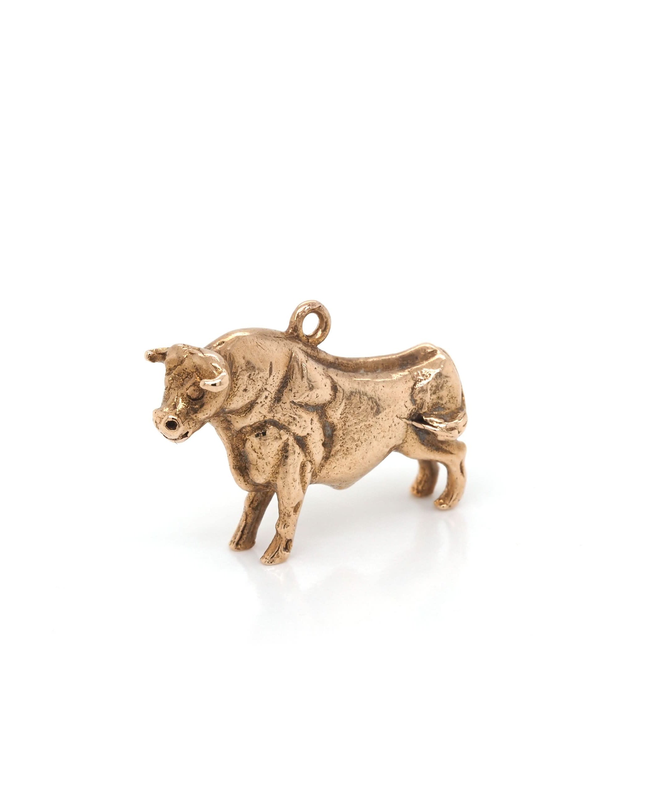 Ogden of Harrogate Jewellery 9ct Yellow Gold Bull Charm