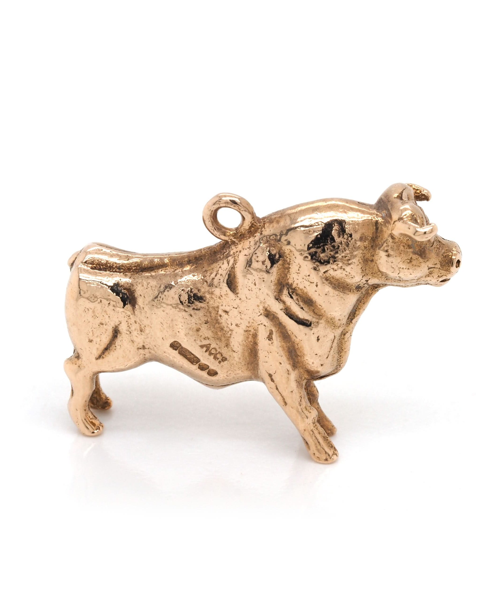 Ogden of Harrogate Jewellery 9ct Yellow Gold Bull Charm