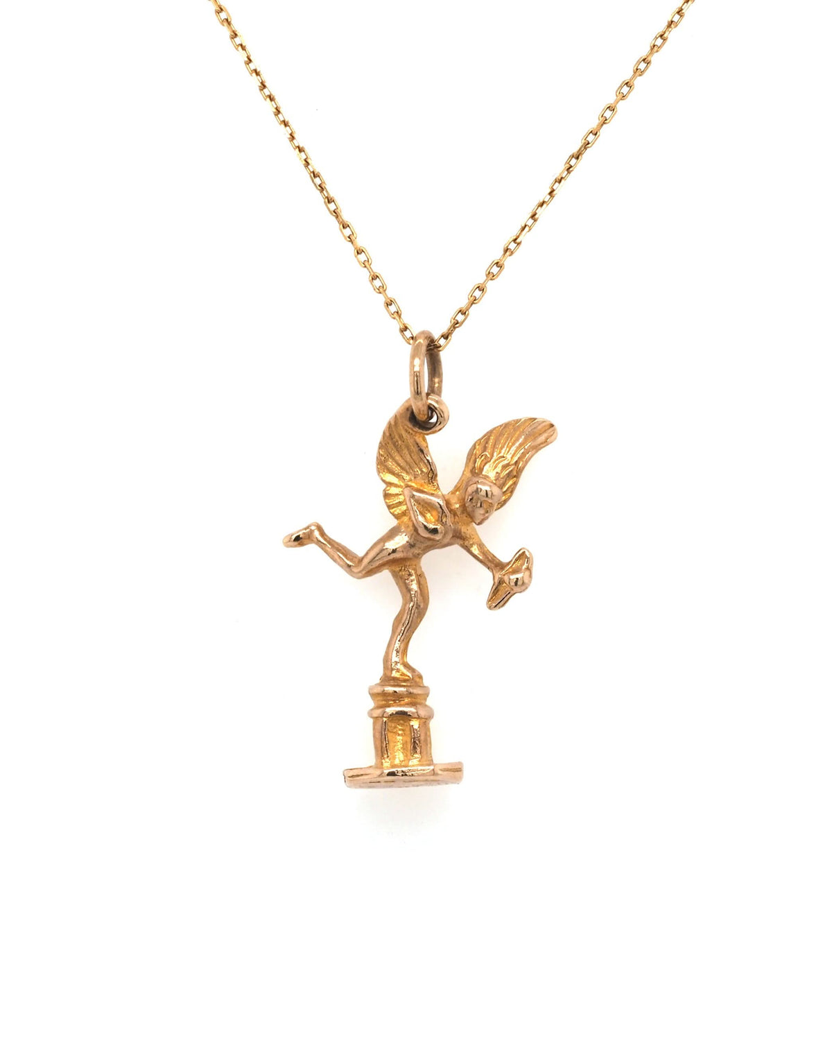 Ogden of Harrogate Jewellery 9ct Yellow Gold 'Eros on Plinth' Charm on Chain