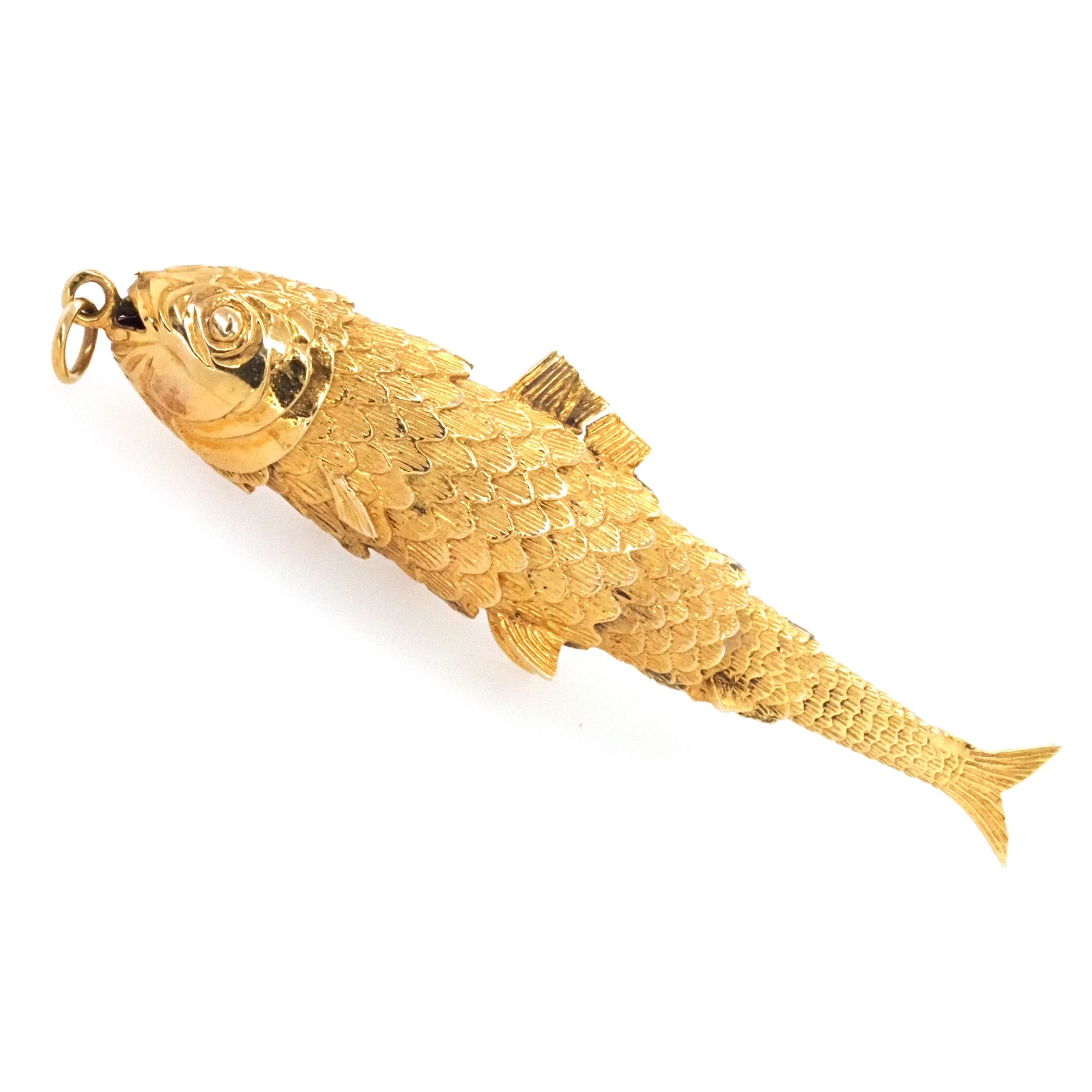 Ogden of Harrogate Jewellery 9ct Yellow Gold Fish Charm/Pendant, c.1976