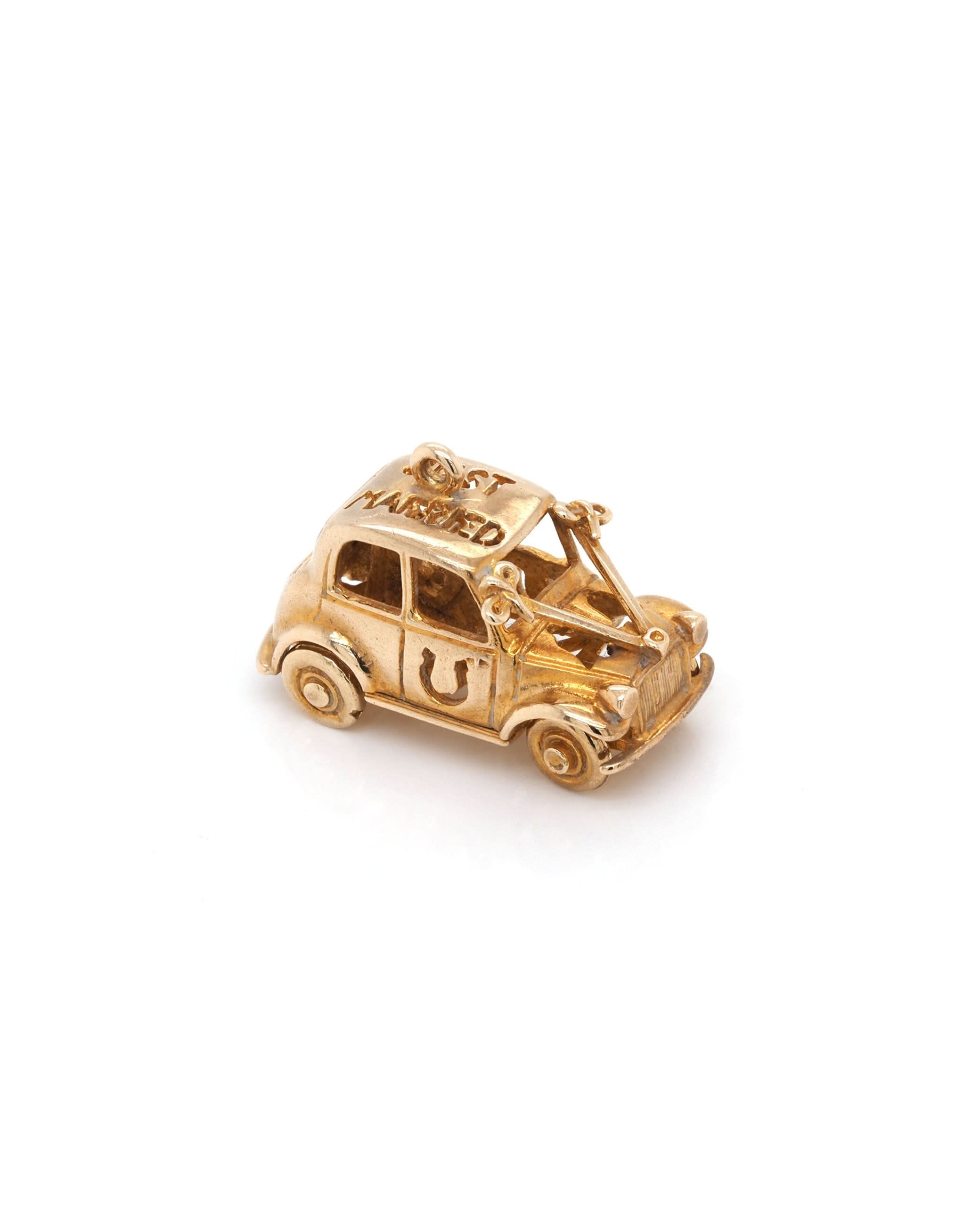 Ogden of Harrogate Jewellery 9ct Yellow Gold 'Just Married' Car Charm