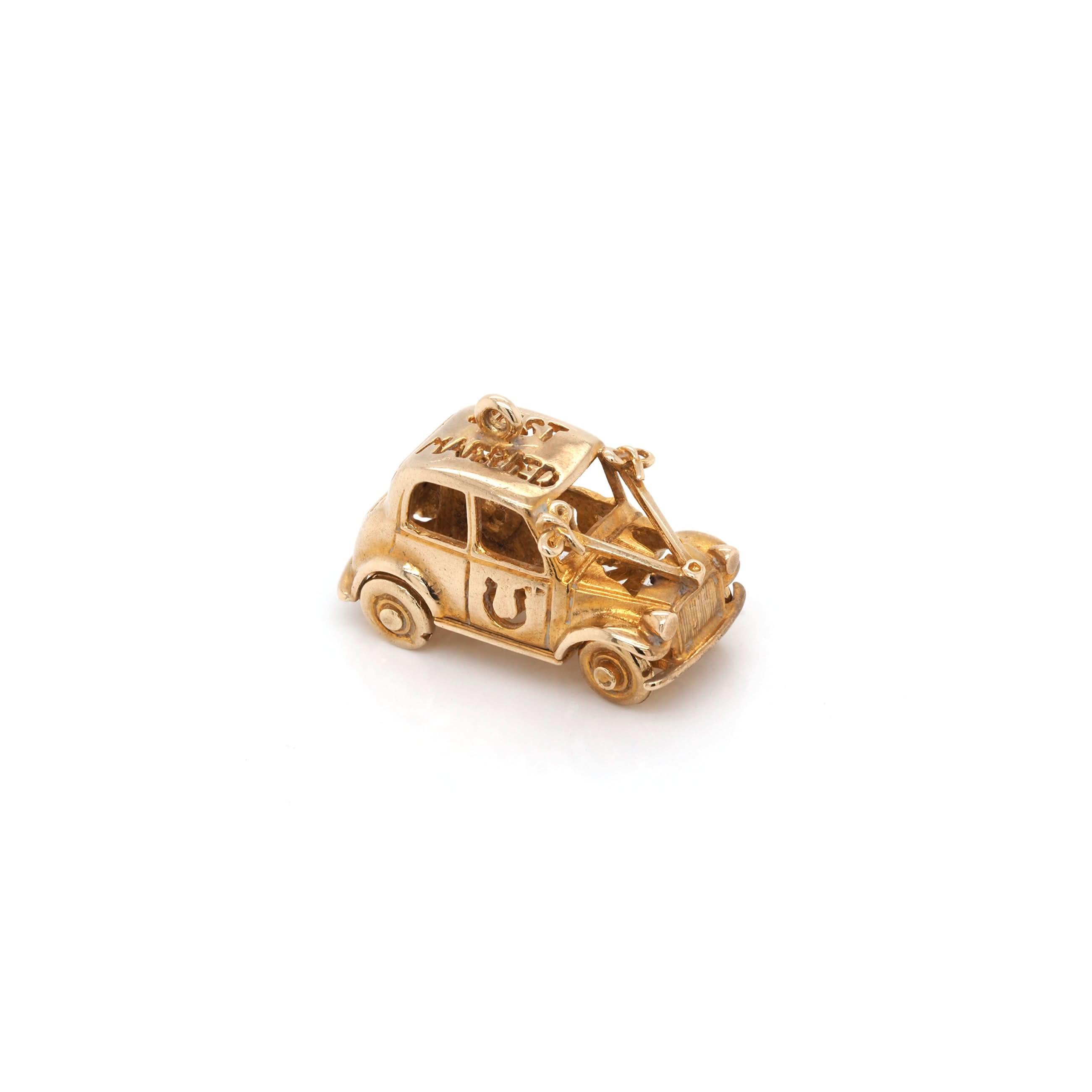 Ogden of Harrogate Jewellery 9ct Yellow Gold 'Just Married' Car Charm