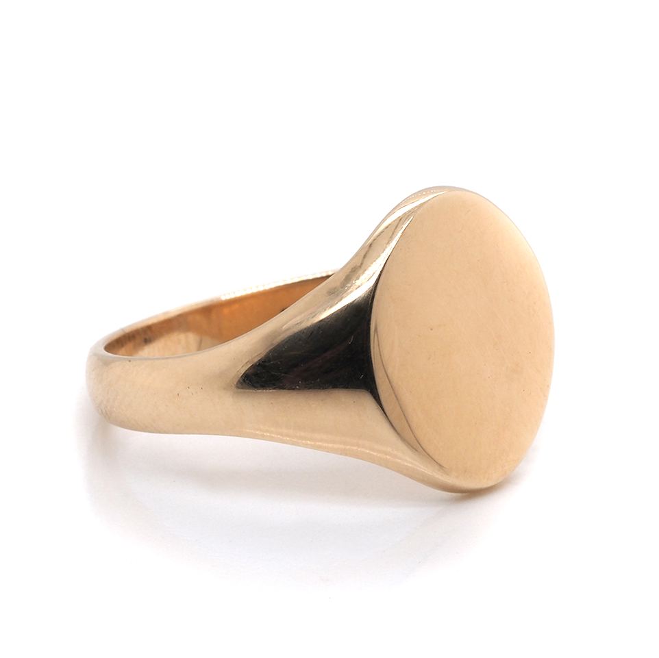 Ogden of Harrogate Jewellery 9ct Yellow Gold Oval Signet Ring – Birmingham Hallmark