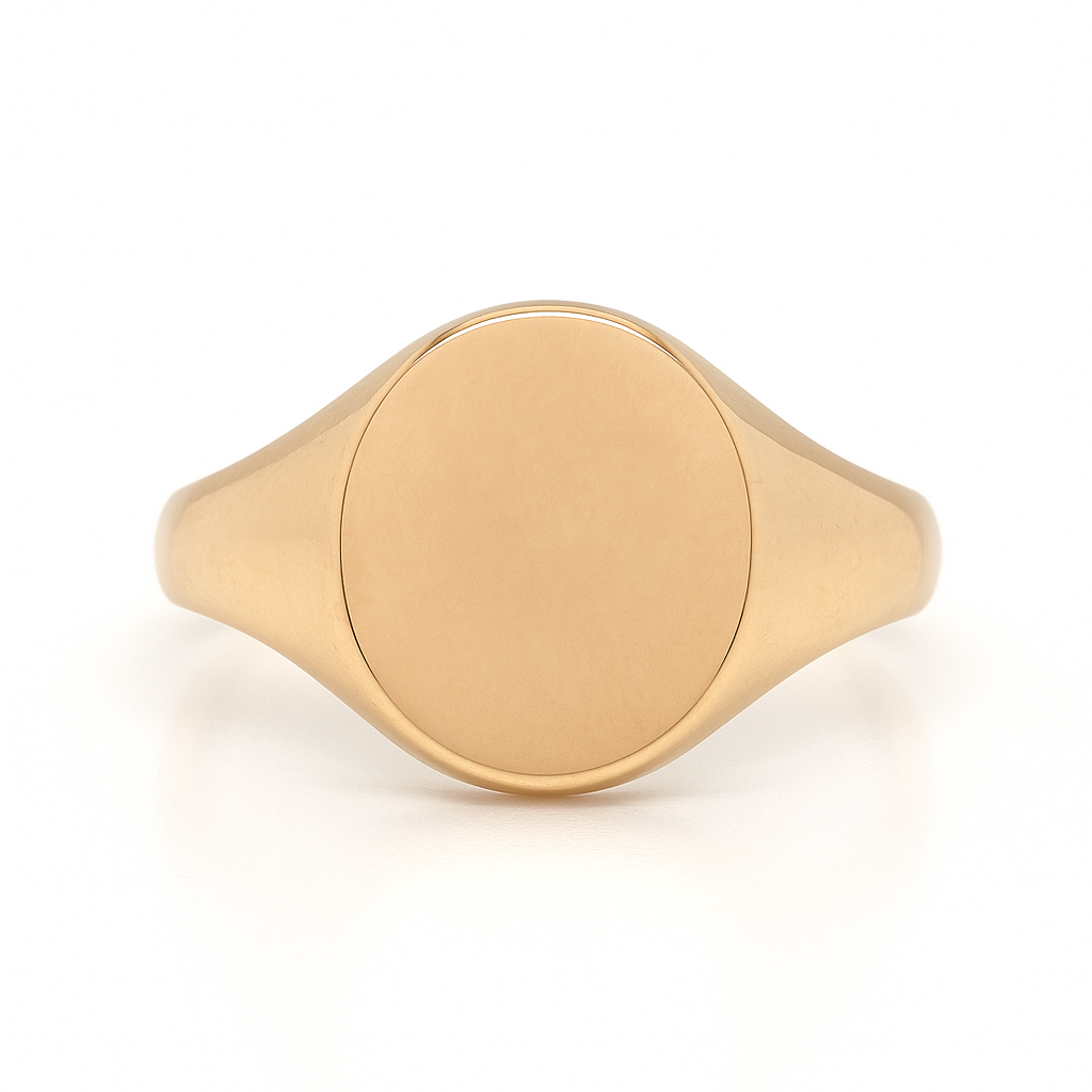 Ogden of Harrogate Jewellery 9ct Yellow Gold Oval Signet Ring – Birmingham Hallmark