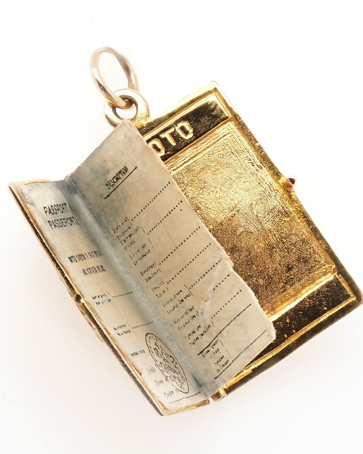 Ogden of Harrogate Jewellery 9ct Yellow Gold Passport Charm
