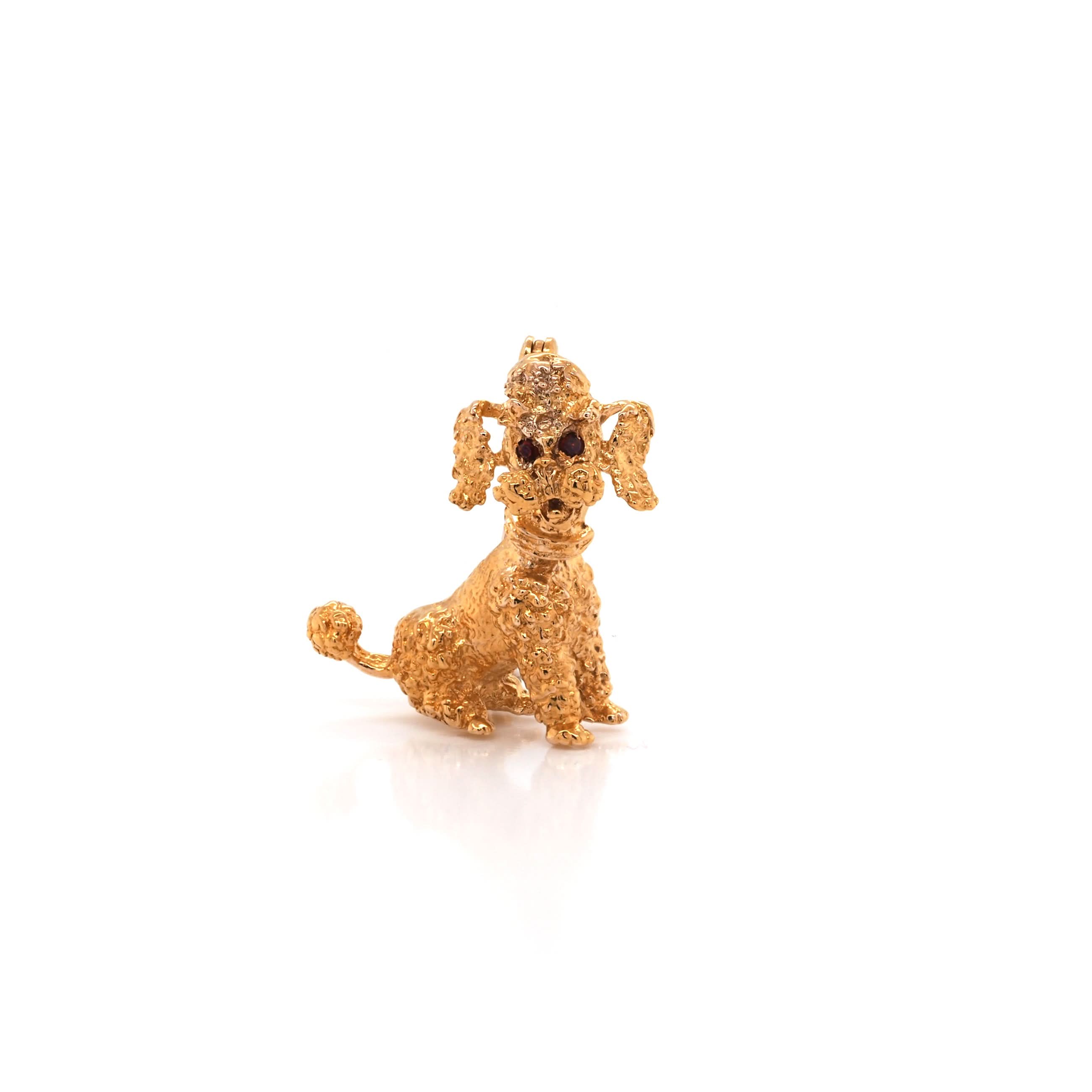 Ogden of Harrogate Jewellery 9ct Yellow Gold Poodle Brooch