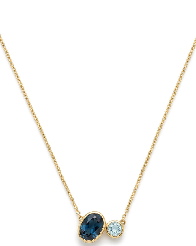 Ogden Of Harrogate Jewellery A Blue Topaz Necklace in 9ct Yellow Gold