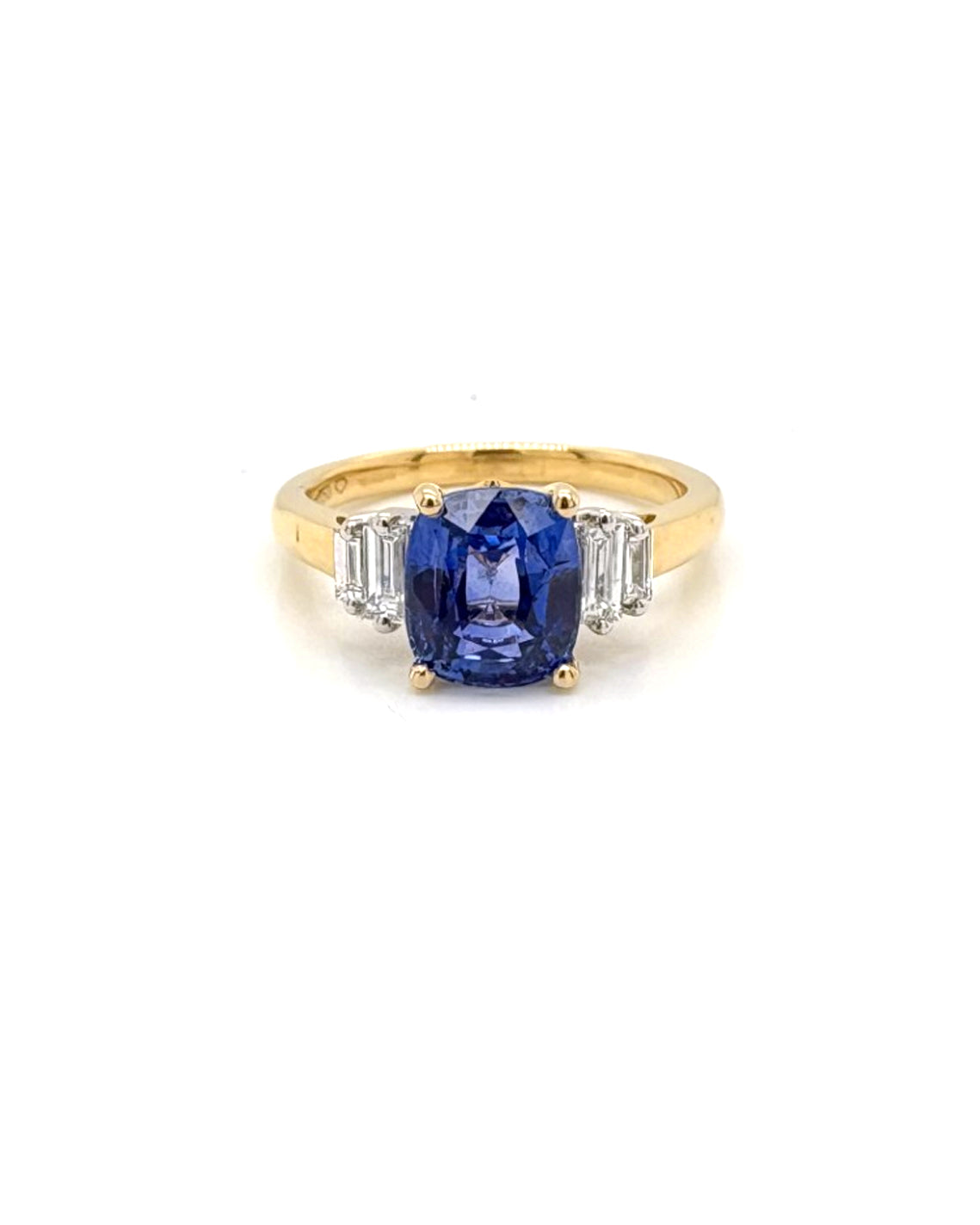 Ogden Of Harrogate Jewellery A Cushion-cut Sapphire and Diamond Ring,
