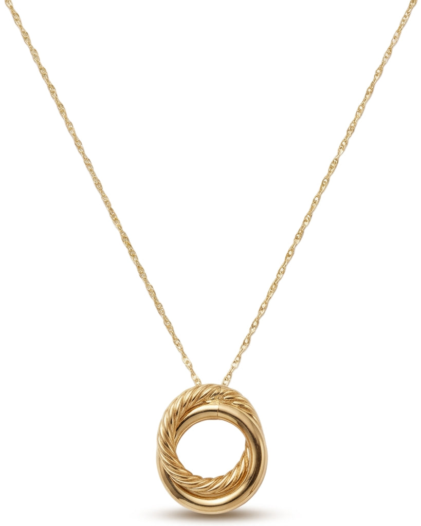 Ogden Of Harrogate Jewellery A Double Fix Hoop Pendant in 9ct Yellow Gold, 18 inch
