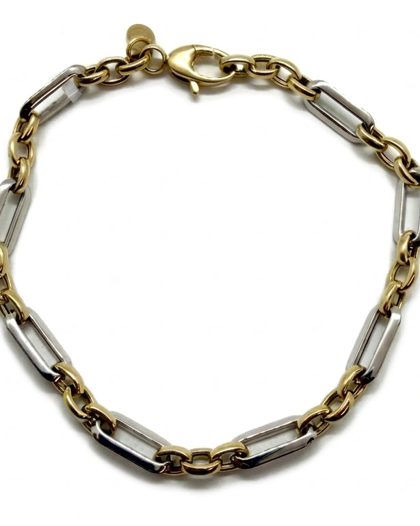 Ogden Of Harrogate Jewellery A Fancy Link Bracelet in 9ct Yellow and White Gold