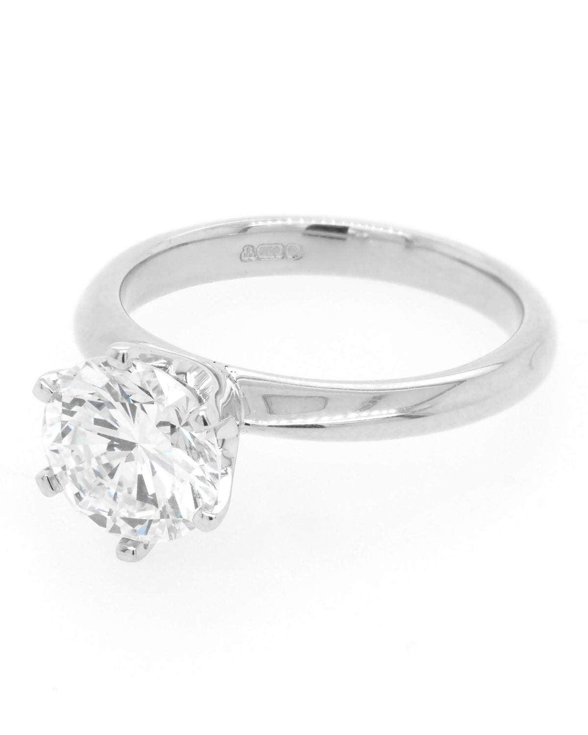 Ogden of Harrogate Jewellery A Fine Platinum Single Stone Diamond Ring with Diamond-Set Shoulders, 2.00cts