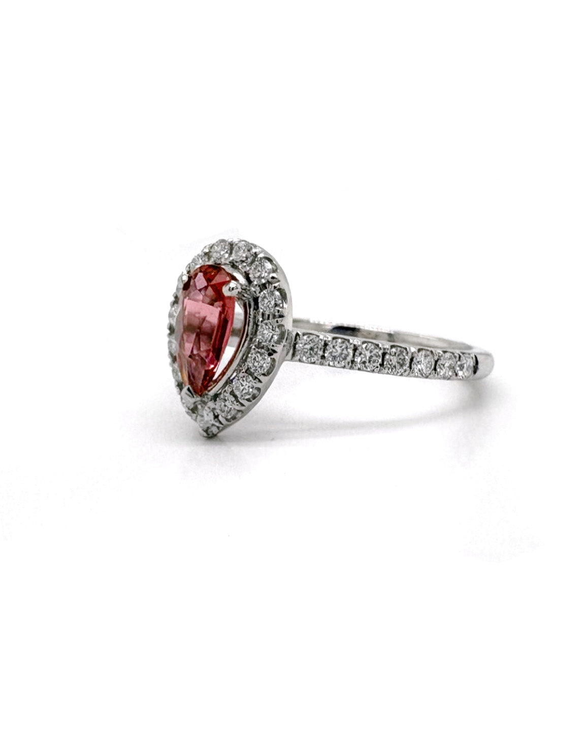 Ogden Of Harrogate Jewellery A Pink Tourmaline and Diamond Cluster Ring