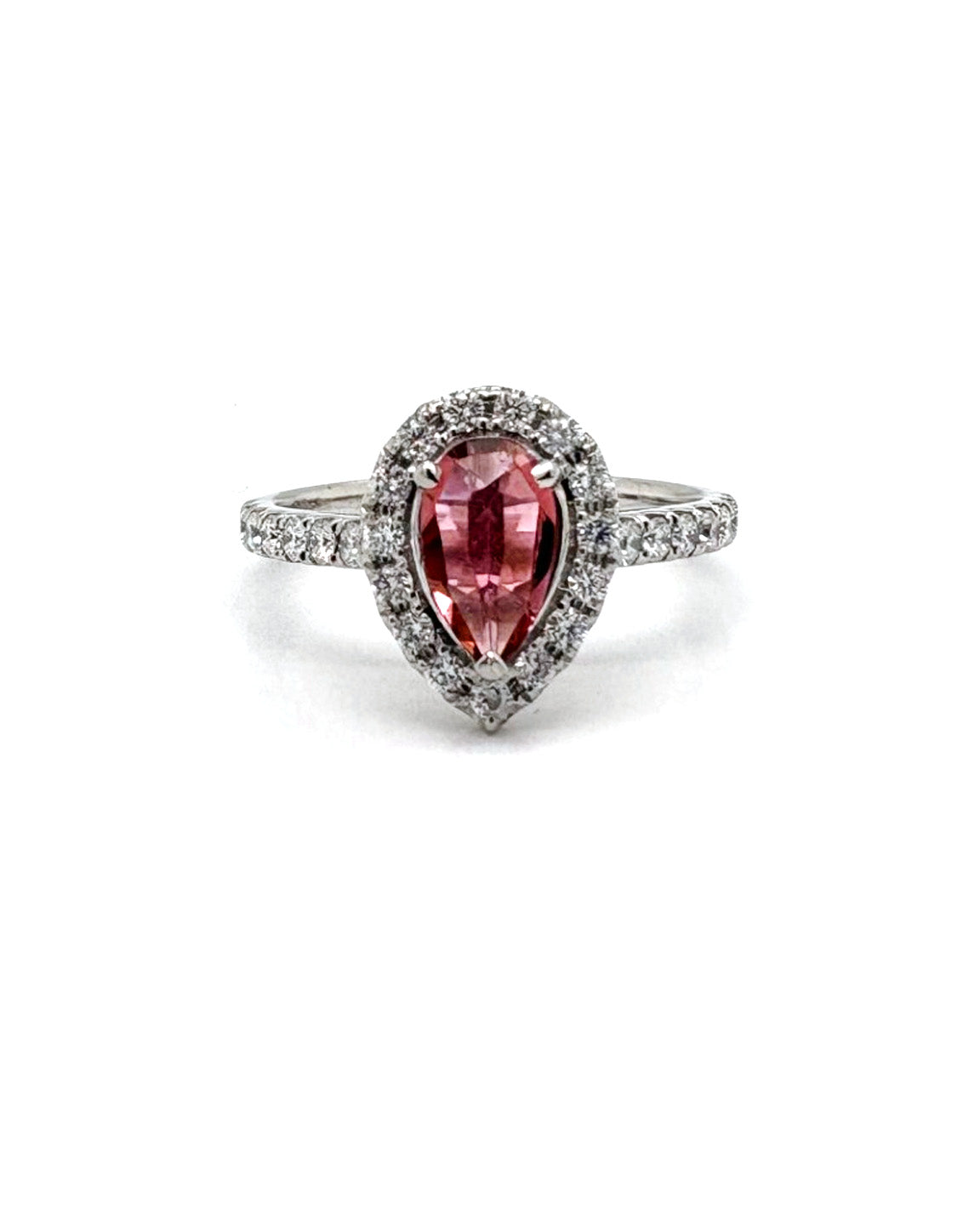 Ogden Of Harrogate Jewellery A Pink Tourmaline and Diamond Cluster Ring