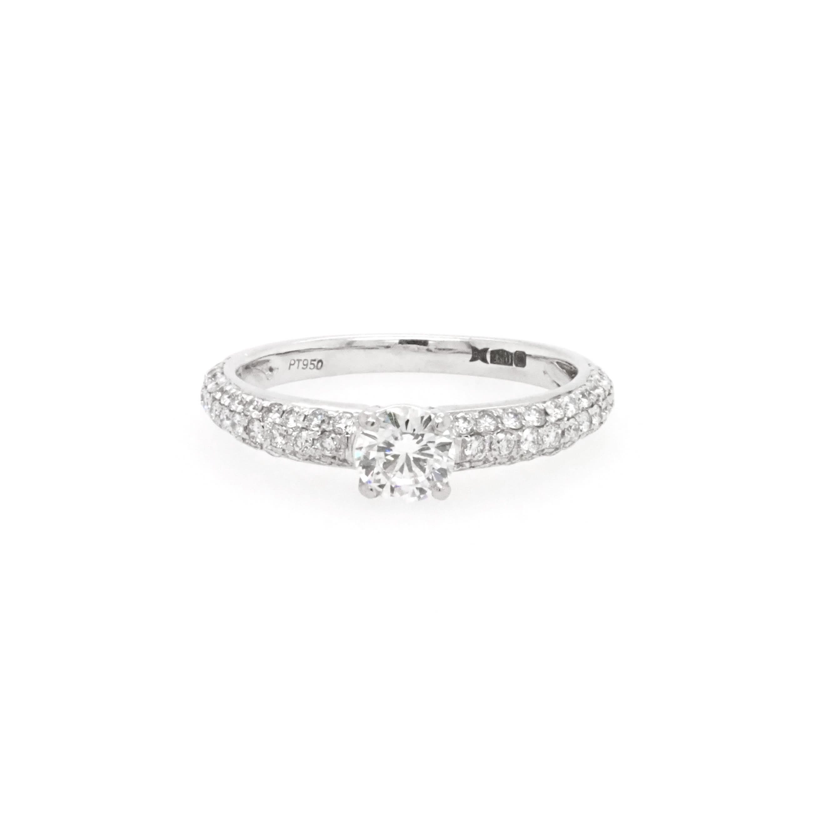 Ogden of Harrogate Jewellery A platinum and diamond single stone ring 0.43cts
