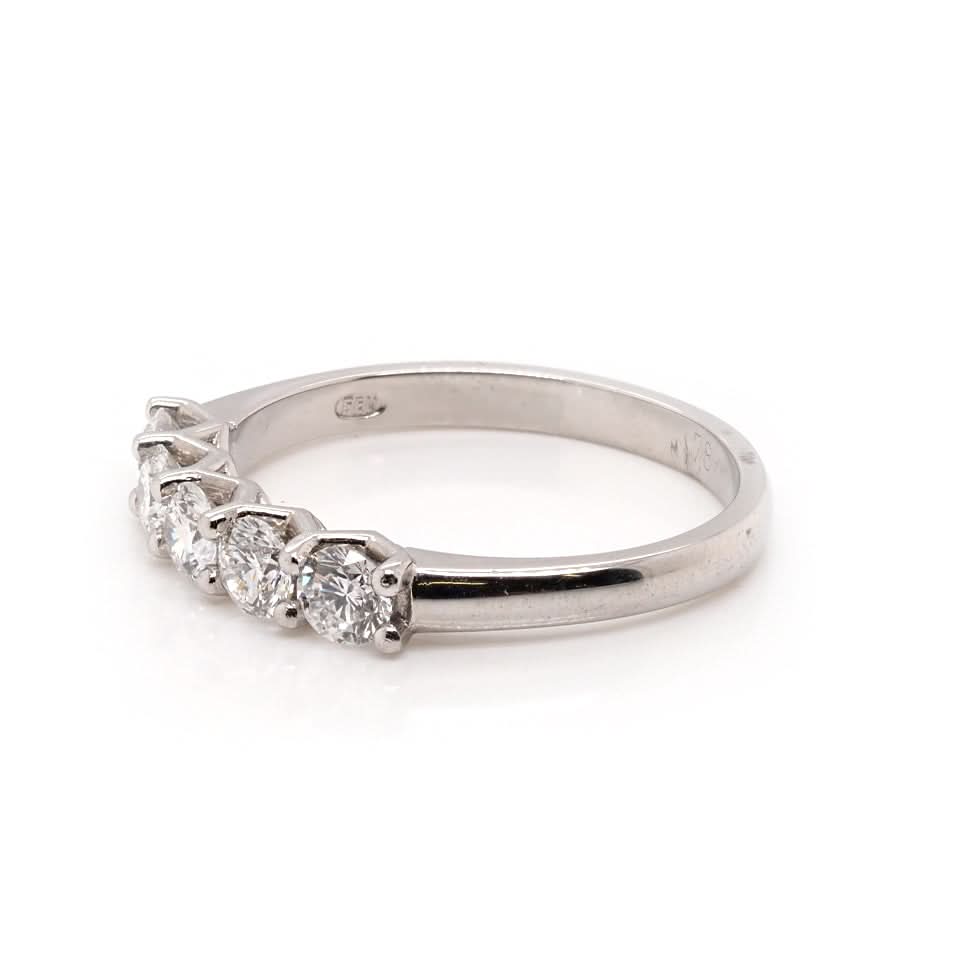 Ogden of Harrogate Jewellery A Platinum V Set Five Stone Diamond Ring, 0.78cts Total Weight