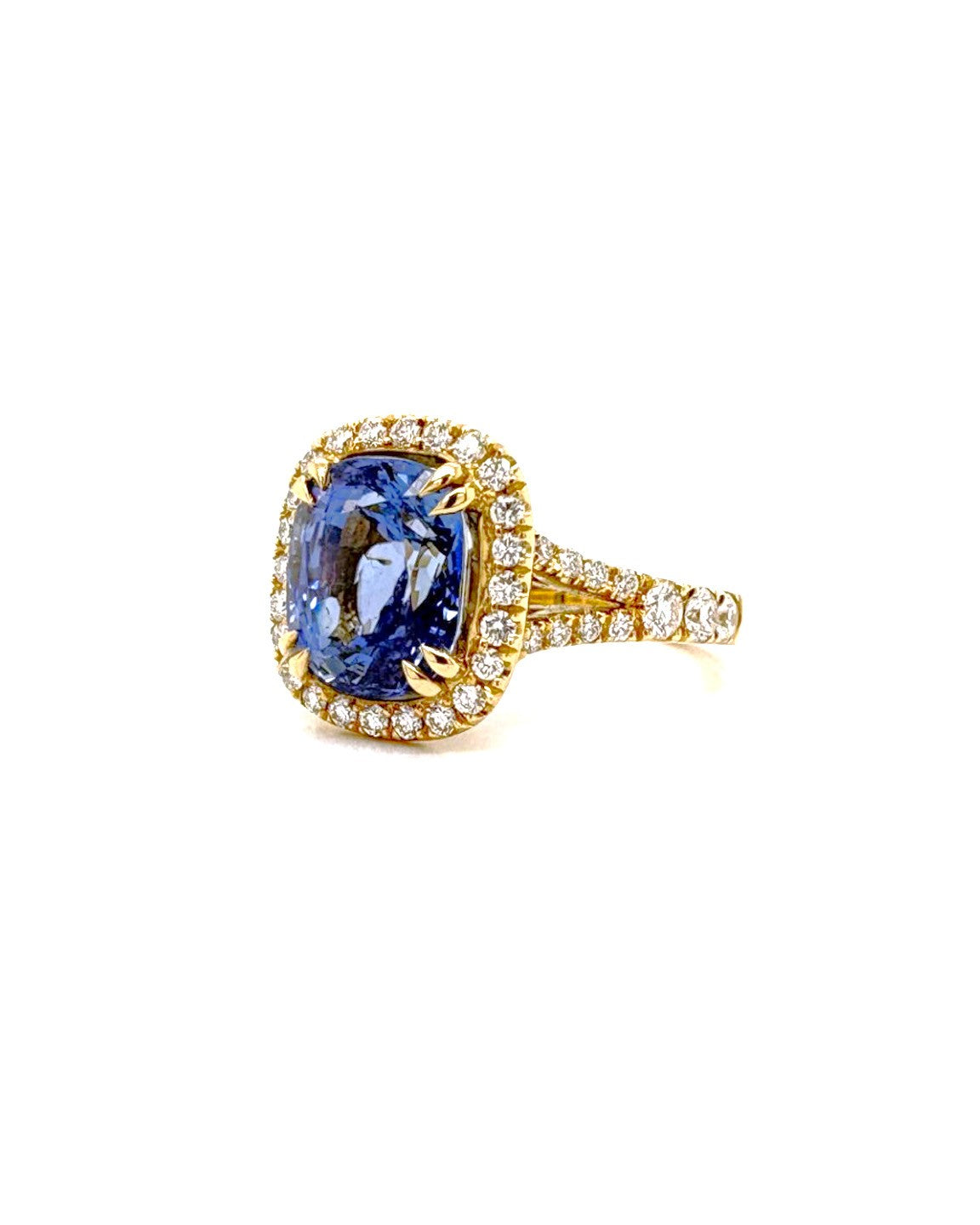 Ogden Of Harrogate Jewellery A Sapphire and Diamond Cluster Ring