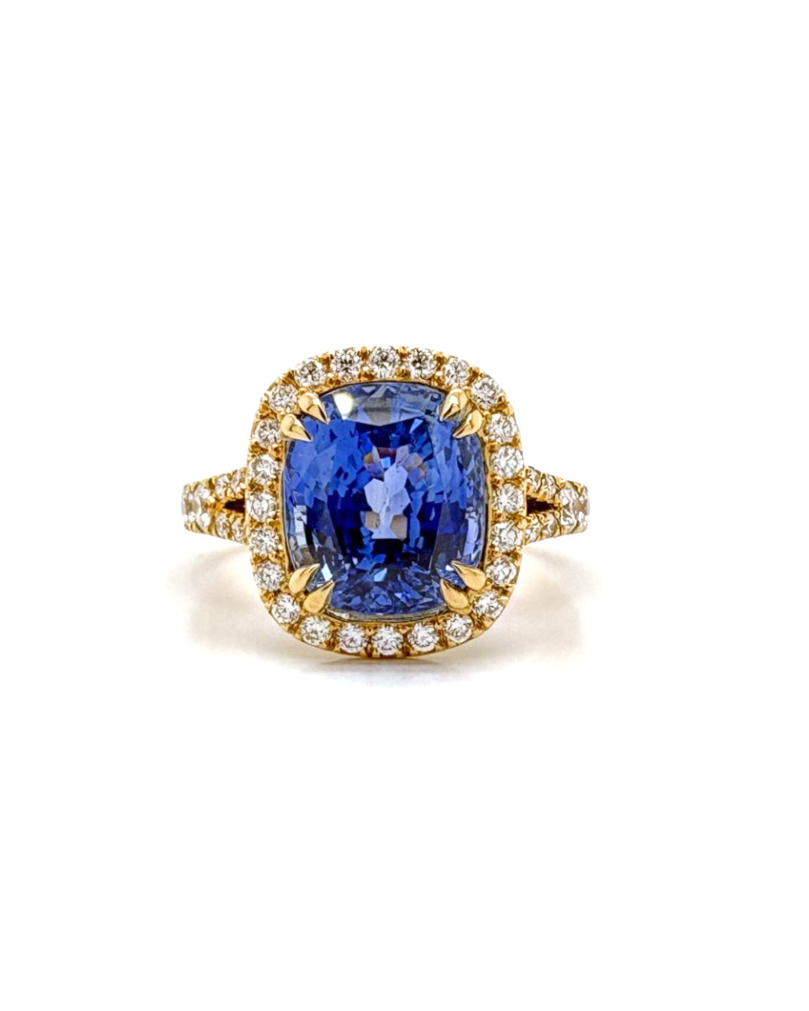 Ogden Of Harrogate Jewellery A Sapphire and Diamond Cluster Ring